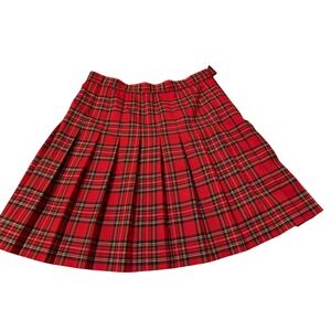 Vintage Red Tartan Plaid Skirt‎ Sands Studio New York Made in USA Preppy